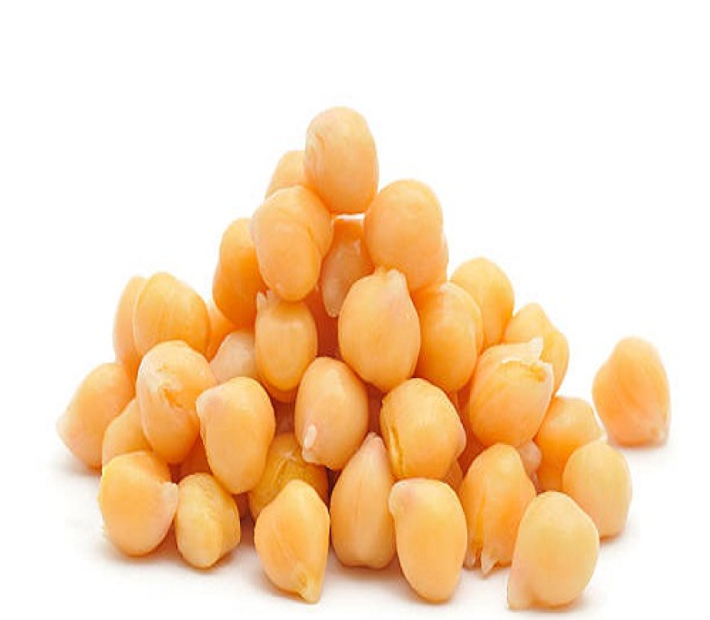A pile of Chick Peas isolated on a white background.